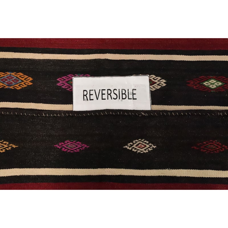 Hand Woven Oriental 100% Wool Carpet Southwestern Tribal Multi-Colored Kilim Area Rug - 9' 10'' X 6' 0''