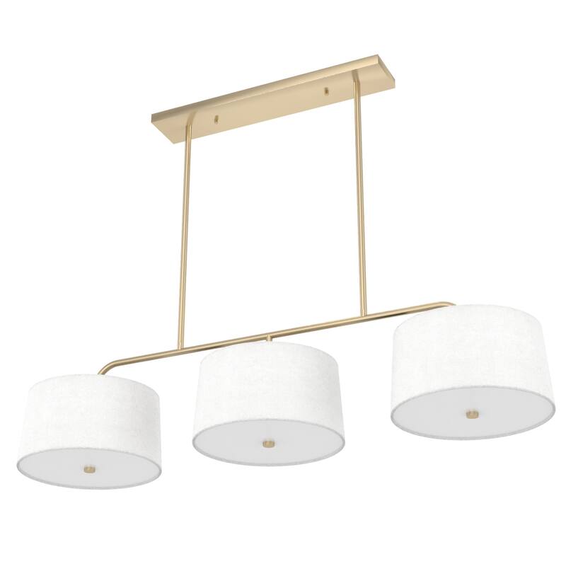 Hunter Cottage Hill Linear Chandelier - Dining Room, Kitchen Island - Modern, Transitional - Fabric Shades