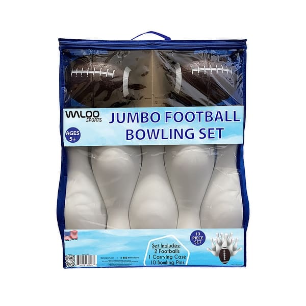 slide 2 of 5, Waloo Sports Jumbo Football Bowling Set