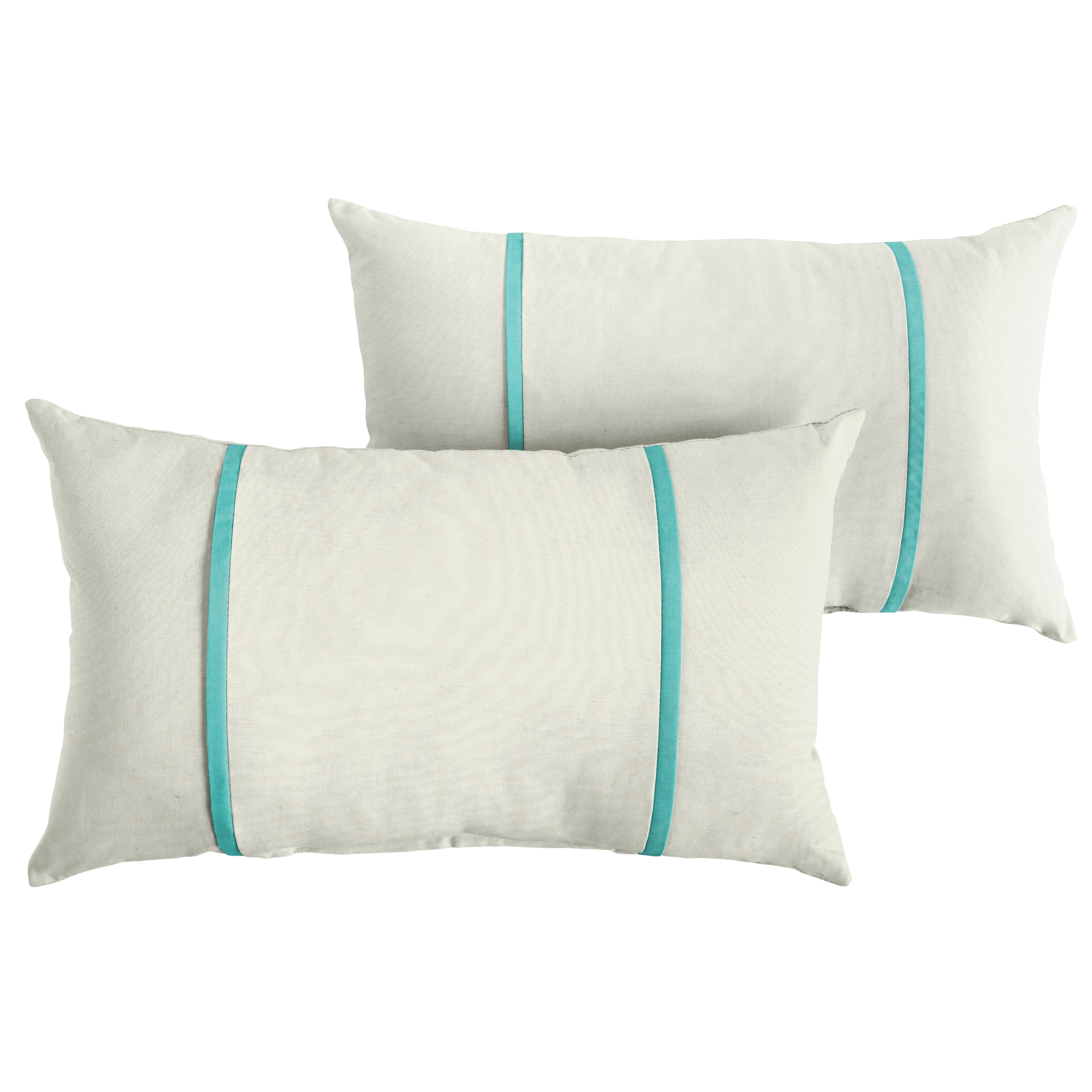 Sorra Home Sunbrella Outdoor Double Petite Flange Pillow Set of 2