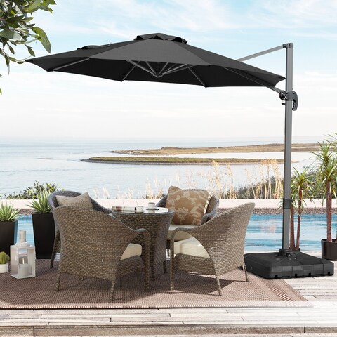 Patio Cantilever 10-foot Outdoor Hanging Offset Umbrella