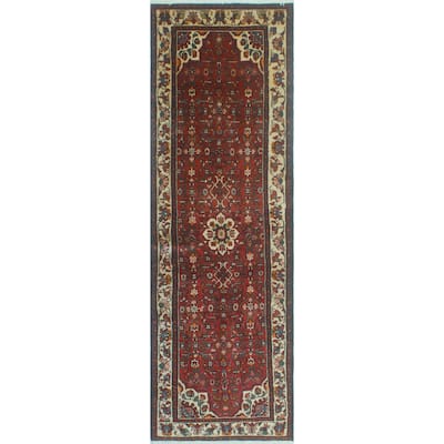 Noori Rug Fine Vintage Distressed Arelis Red/Beige Runner - 3'3" x 10'1"