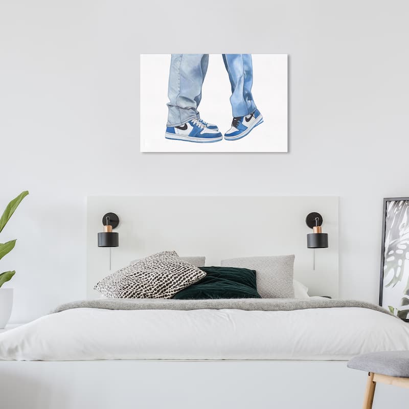 Wynwood Studio Fashion and Glam Blue Valentine Blue and Modern & Contemporary Wall Art Canvas Print - 24 x 36