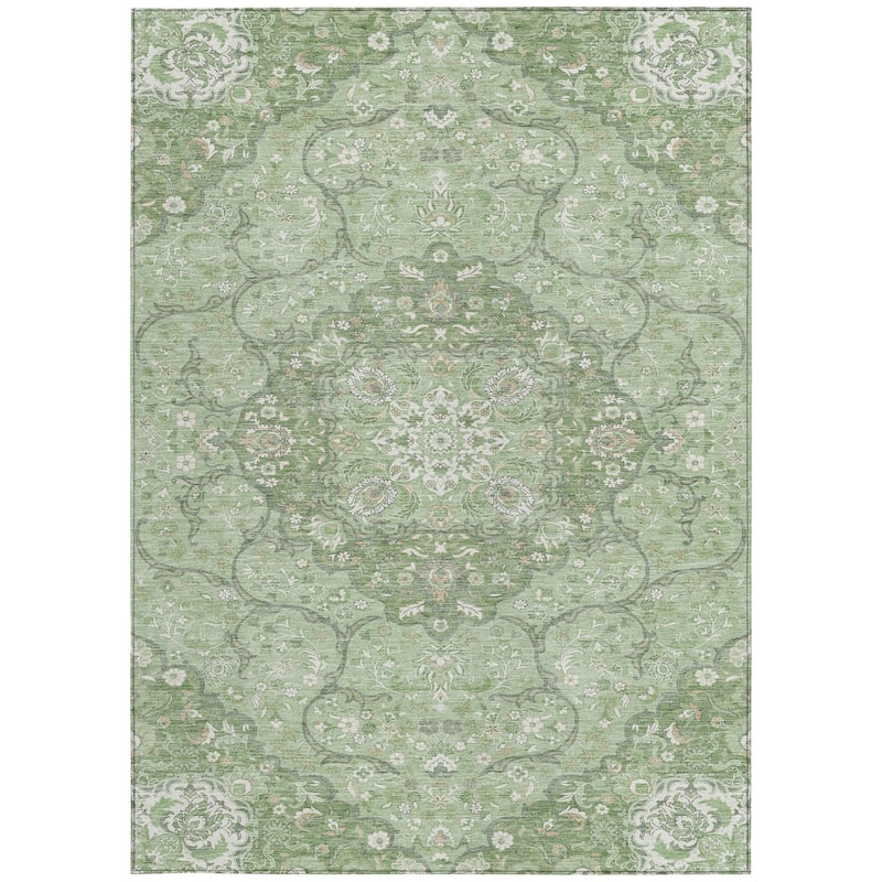 HomeRoots Medallion Traditional Rectangle Outdoor Rug