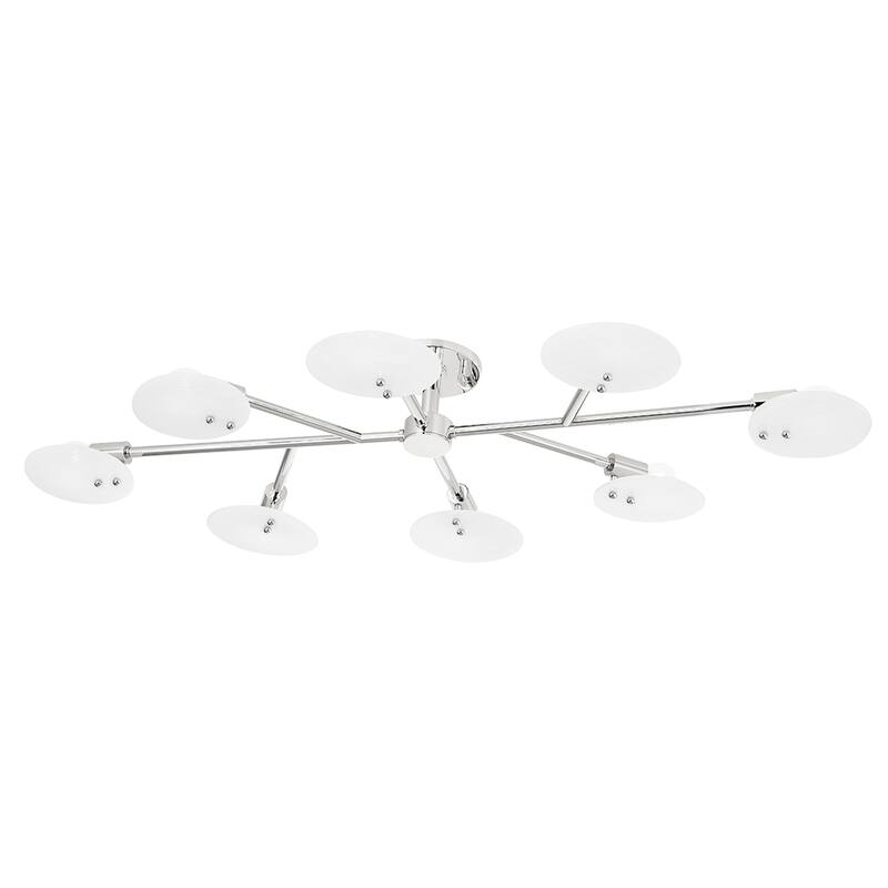 Mitzi by Hudson Valley Giselle 8-Light Aged Brass Semi Flush Mount with White Candy Glass