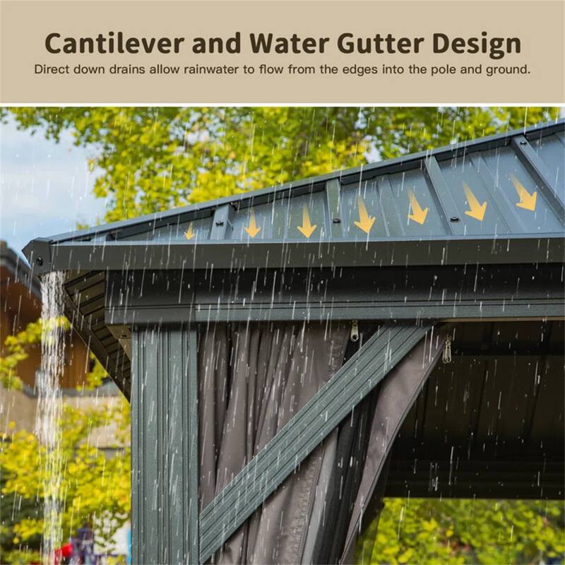 Hardtop Gazebo Outdoor Aluminum Gazebos Grill with Galvanized Steel