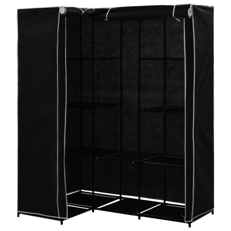 vidaXL Closet Corner Wardrobe Bedroom Closet Freestanding Clothing Rack Rail - 51.2" x 34.3" x 66.5"