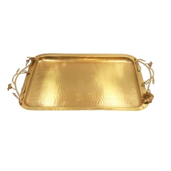 slide 1 of 1, Jiallo Eldora Rectangular Tray - Satin Gold