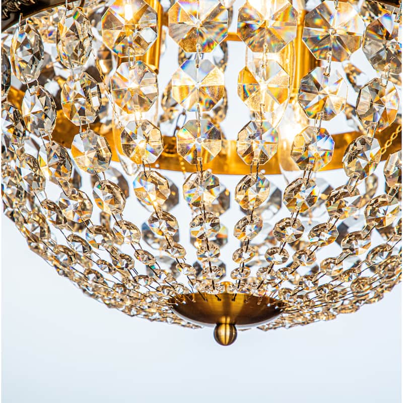 CraftHome 4-Light Vintage And Classic Empire Chandelier With Crystal Accents