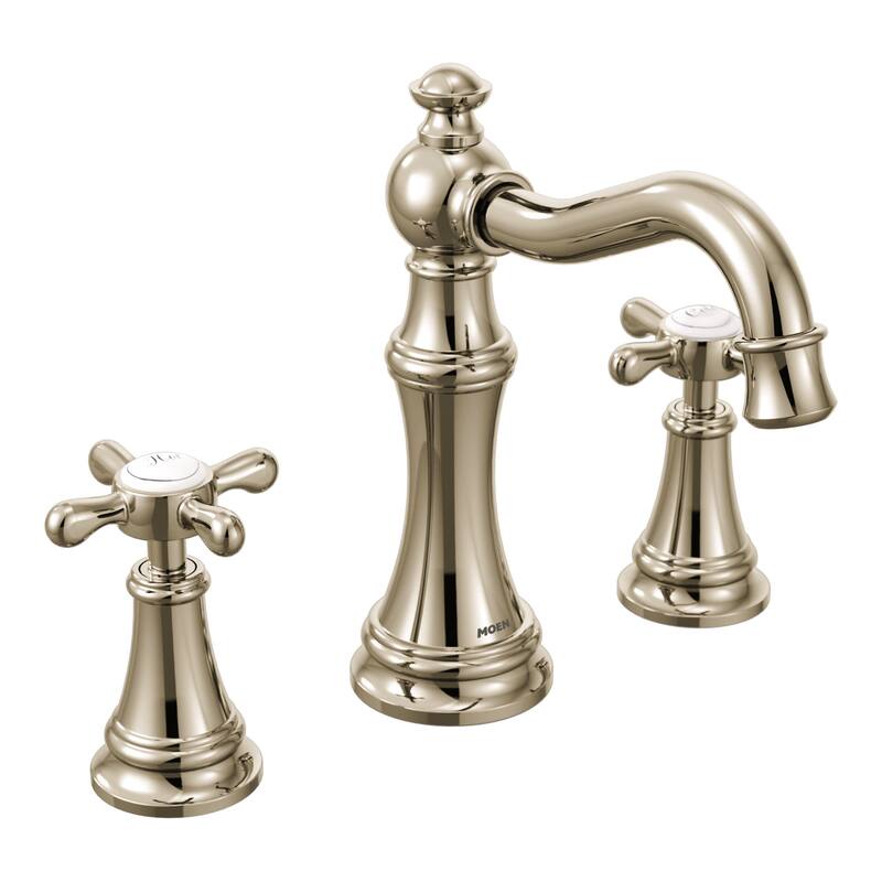 Moen TVS42114 Weymouth 1.2 GPM Widespread Bathroom Faucet with Pop-Up - Polished Nickel