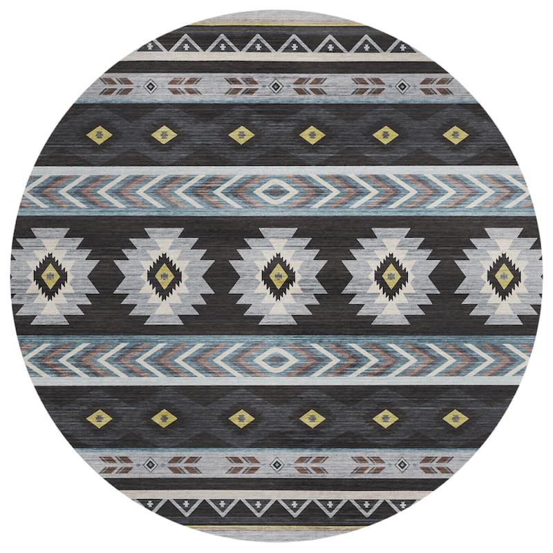 Indoor/ Outdoor Sonora Global Medallions Washable Rug