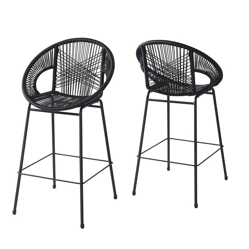 Christopher Knight Home - Ferrara Stylish and Durable Outdoor Wicker Barstools, Set of 2
