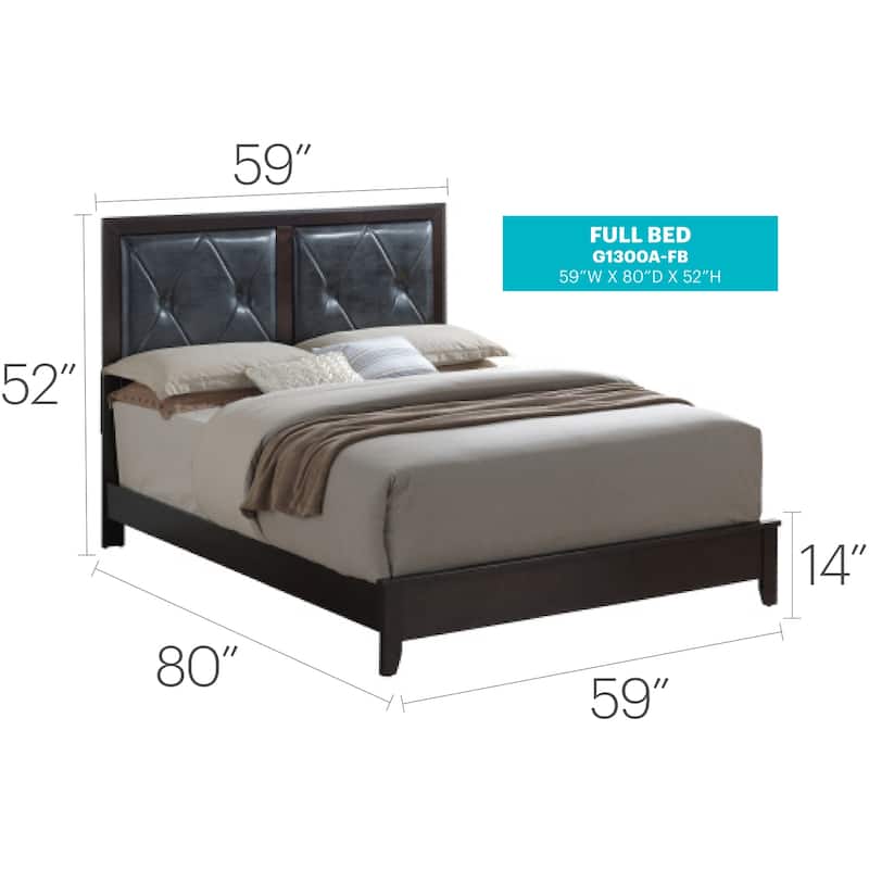 Espresso Full Bed with Transitional Design, Sturdy Frame and Warm Rich Finish for Timeless Bedroom Comfort