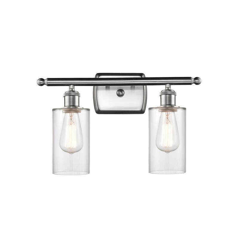 Innovations Lighting 516-2W-12-16 Clymer Vanity Clymer 2 Light 16" - Clear / Brushed Satin Nickel