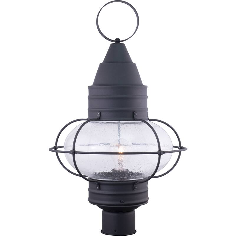 Chatham 1L Black Coastal Outdoor Globe Post Light Clear Glass - 13-in W x 22.5-in H x 13-in D