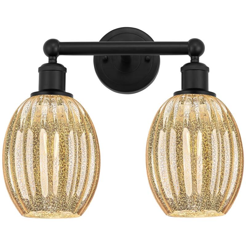 Innovations Lighting 616-2W-13-16 Preston Vanity Preston 2 Light 16" - Matte Black / Mercury
