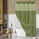 preview thumbnail 14 of 17, No Hook Slub Linen Texture Shower Curtain with PEVA Snap-in Liner