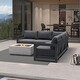 preview thumbnail 49 of 75, PURPLE LEAF Caesar Outdoor Couch with 9.6" Thick Cushion and Table for Yard Porch Deck, Grey Outdoor Patio Conversation Sets 5 Seats - L-shaped