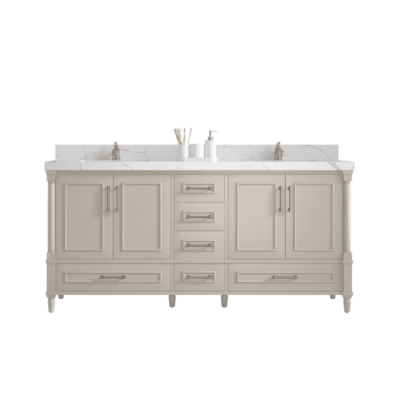 Willow Collections 72 in. W x 22 in. D Aberdeen Double Sink Bathroom Vanity with Countertops