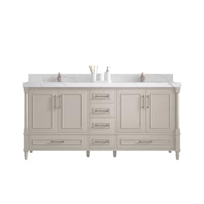 Willow Collections 72 in. W x 22 in. D Aberdeen Double Sink Bathroom Vanity with Countertops