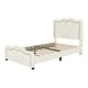 preview thumbnail 6 of 13, Upholstered Platform Bed with Curve Shaped and Height-adjustbale Headboard,LED Light Strips