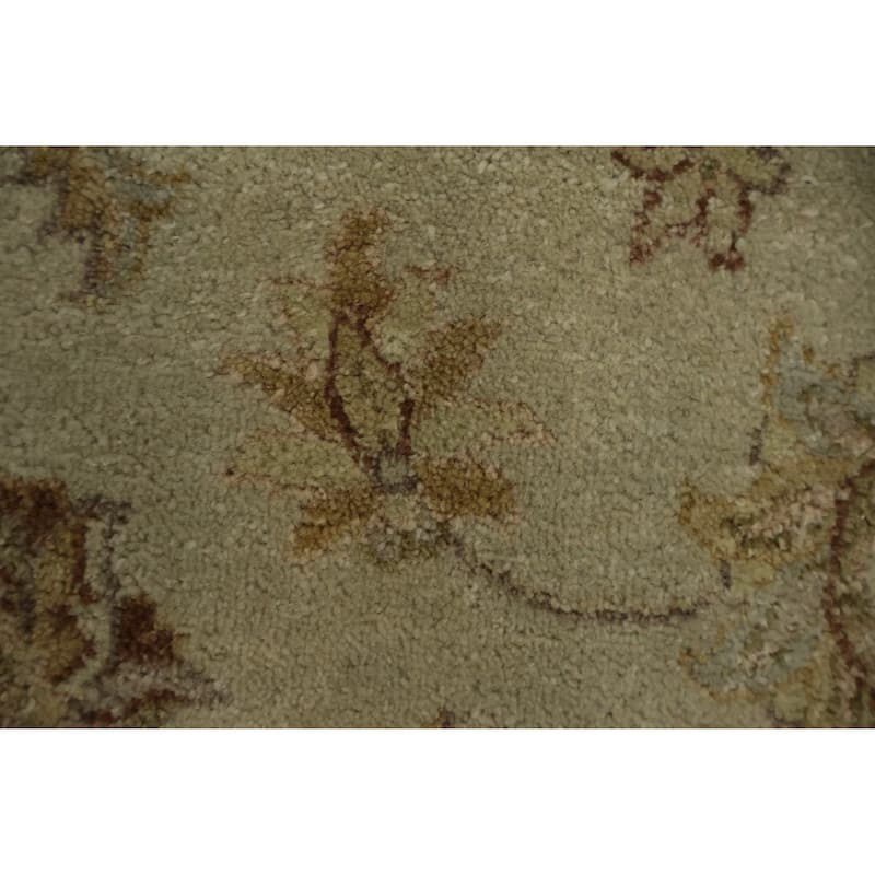 Hand Knotted Oriental 100% Wool Carpet Traditional Floral Beige & Ivories Peshawar Area Rug - 4' 1'' X 4' 2''