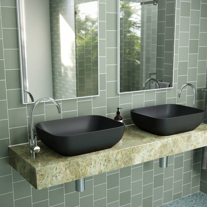 Imai Bench Mount Ceramic Rectangular Vessel Bathroom Sink