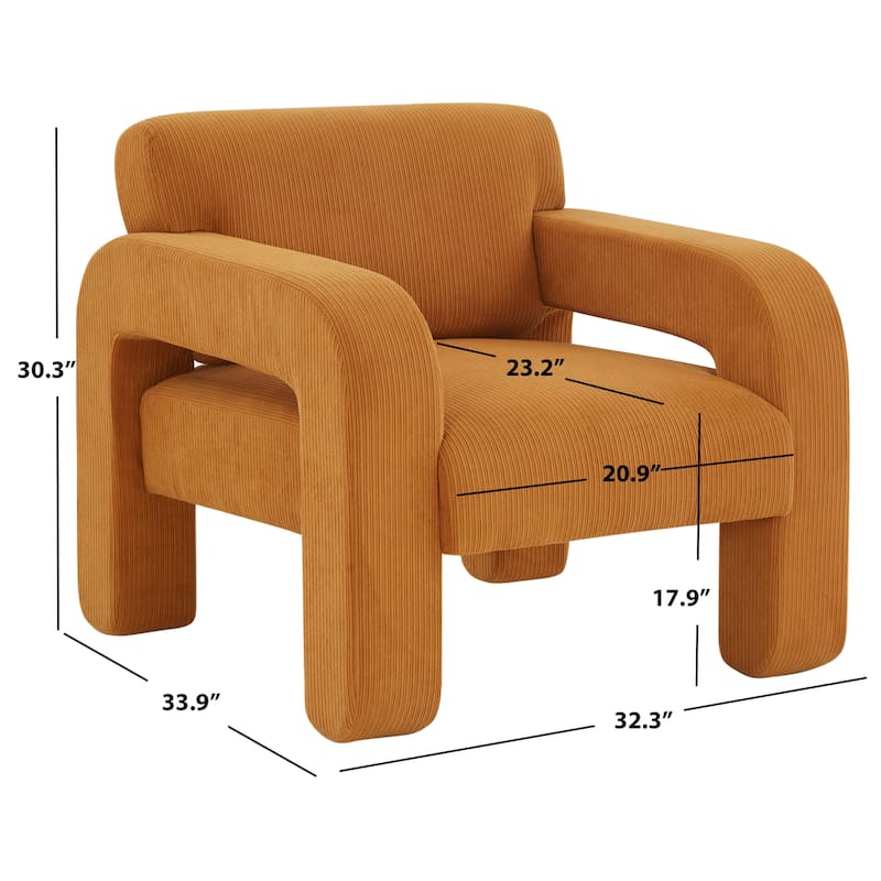 SAFAVIEH Couture Petey Modern Accent Chair - 32"W x 34"D x 30"H - Rust