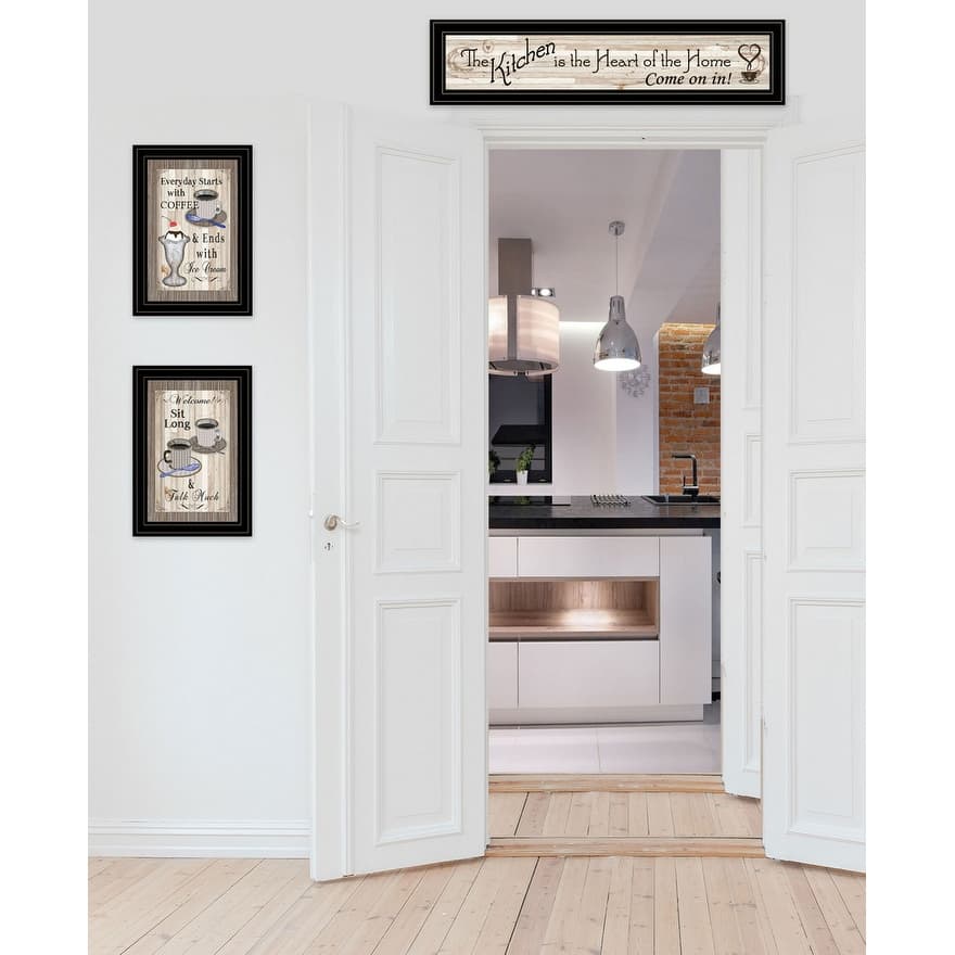 TrendyDecor4U Farmhouse "Kitchen-Come In Vignette" 3-Piece Vignette - Earthtone