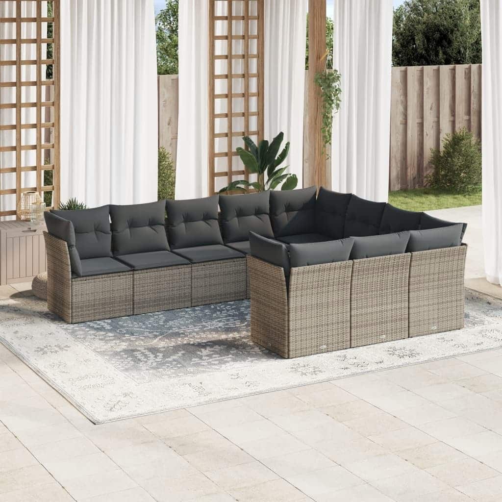 vidaXL Garden Sofa Set Grey, Dark Grey - 24.4 x 24.4 x 27.2