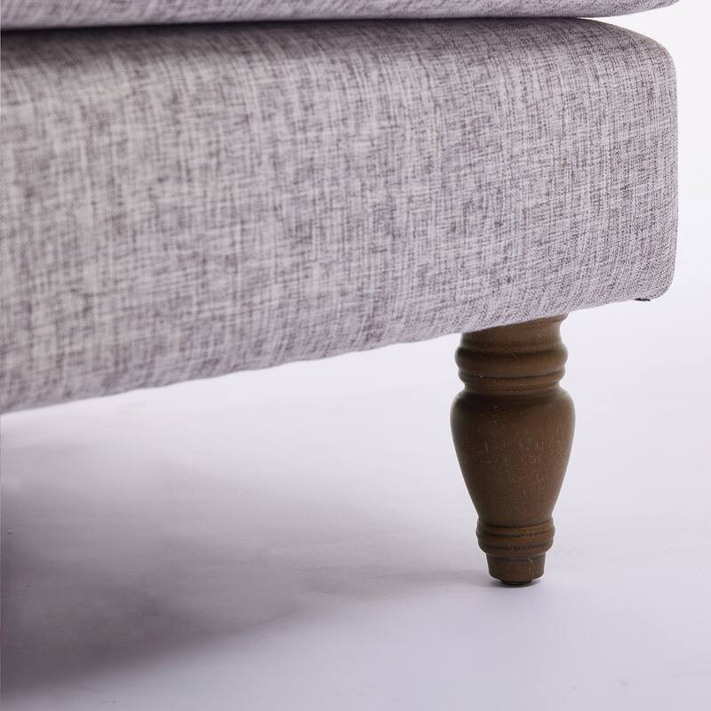 Vintage Upholstered Linen Fabric Armchair