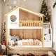 preview thumbnail 13 of 24, Twin over Full Bunk Bed with 2 Drawers, Slide and Shelves Natural