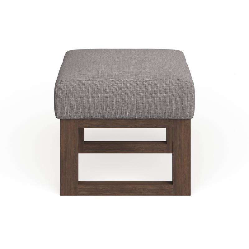 Carson Carrington Honningsvag Mid-century Modern Grey Upholstered Ottoman Stool