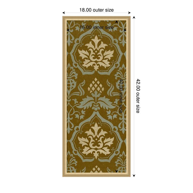 Amanti Art Framed Fabric Pinboard Medallion Motif VI by Baxter Mill Archive Printed Bulletin Board - Board Size 16 x 40