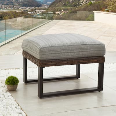 Patio Festival Five-Wicker Outdoor Wicker Ottoman