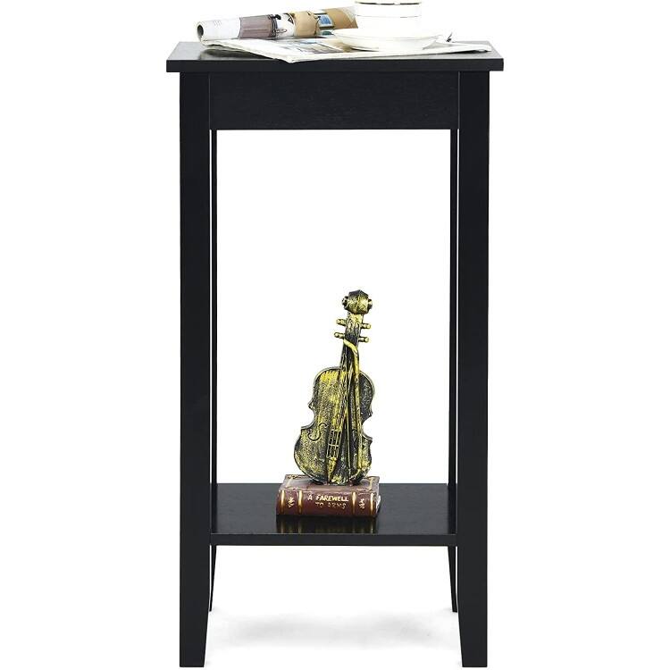 Set of 2 Versatile 2-Tier End Table with Storage Shelf - 16"x11.5" x 29" (L x W x H)
