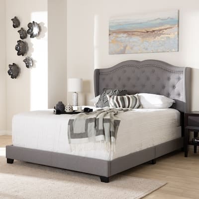 Chic Modern Upholstered Bed - Fabric Platform Bed Frame for Bedroom - Low Profile Design