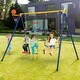 preview thumbnail 2 of 6, 4-in-1 660 lbs Heavy Duty Swing Set for Kids Aged 3-9 Years Old-Yellow - 97" x 75" x 74" (L x W x H)