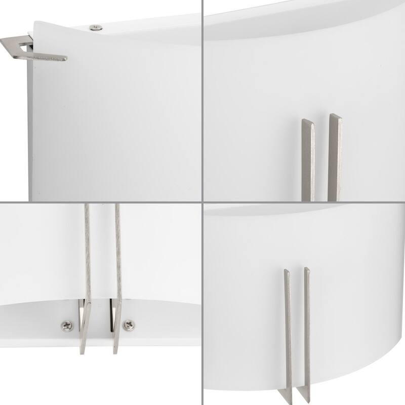 Modern Glass Sconce Two-Light Brushed Nickel Wall Sconce - 12 in x 4 in x 7.5 in