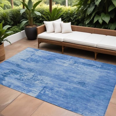 HomeRoots Abstract Transitional Rectangle Outdoor Rug