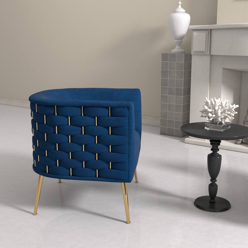 SEYNAR Mid-Century Modern Velvet Round Accent Chair for Living Room