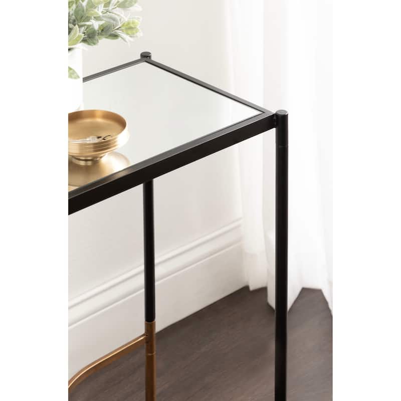 Kate and Laurel Catriona Side Table Mirror and Metal