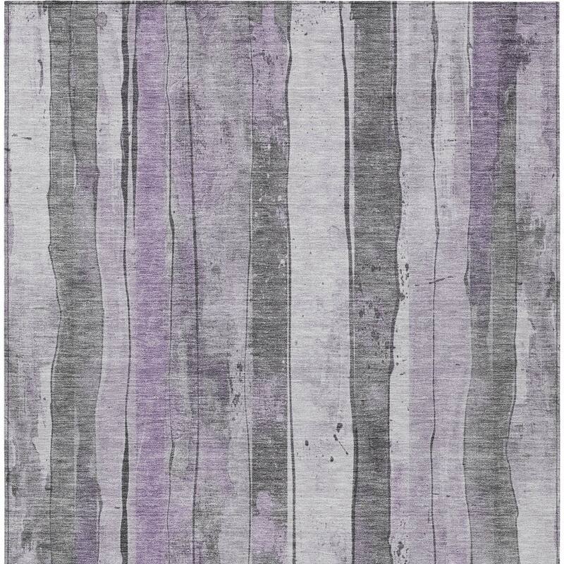 HomeRoots Striped Transitional Rectangle Outdoor Rug