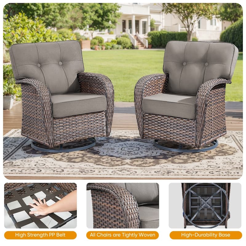 Pocassy Ooutdoor Fire Pit Table with Patio Funiture