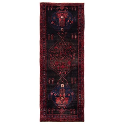 ECARPETGALLERY Hand-knotted Konya Anatolian Black Wool Rug - 4'2 x 11'2