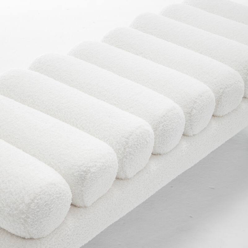 SEYNAR Modern Teddy Velvet Upholstered Rentangle Ottoman