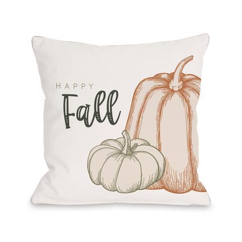 Happy Fall Pumpkins - Throw Pillow