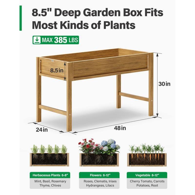 WINSOON All Weather HIPS Raised Garden Bed with Drainage Holes