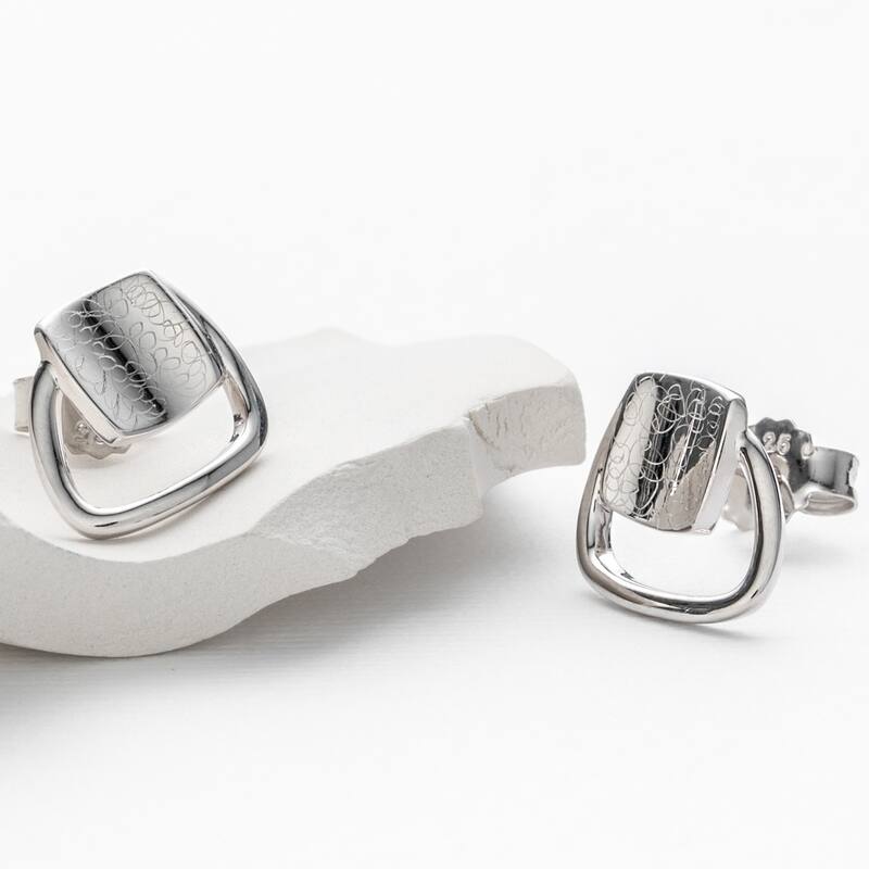 Sterling Silver Asymmetrical Floating Earrings