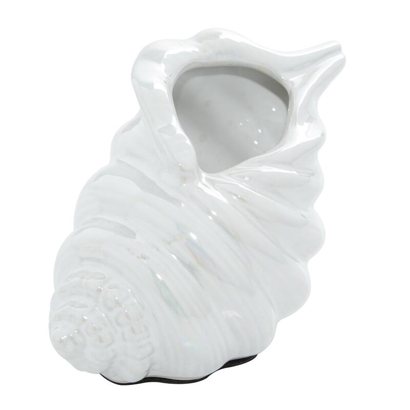 Silver, White or Multi Colored Porcelain Ceramic Shell Shell Decorative Sculpture (Set of 3)